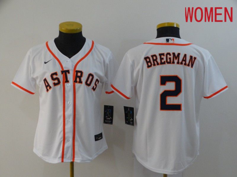 Women Houston Astros #2 Bregman White Nike Game MLB Jerseys